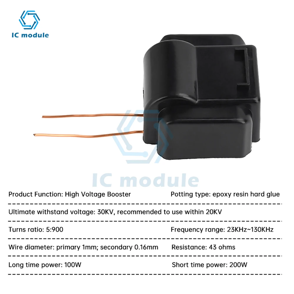 24V to 20KV High-power High-voltage Package High-frequency Transformer Ignition Coil Transformer DIY Kit