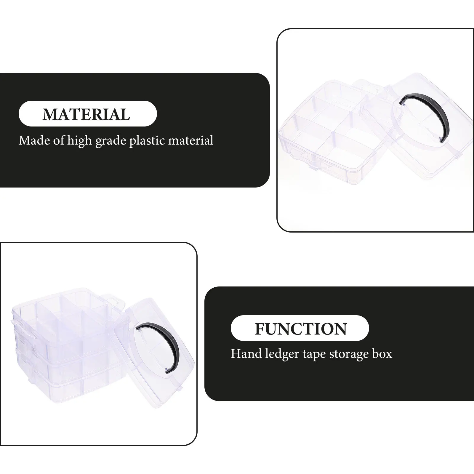 

Transparent Multi-Layer Storage Box For Washi Tape Organizer Diy Craft Supplies Dormitory Tabletop Container Tool