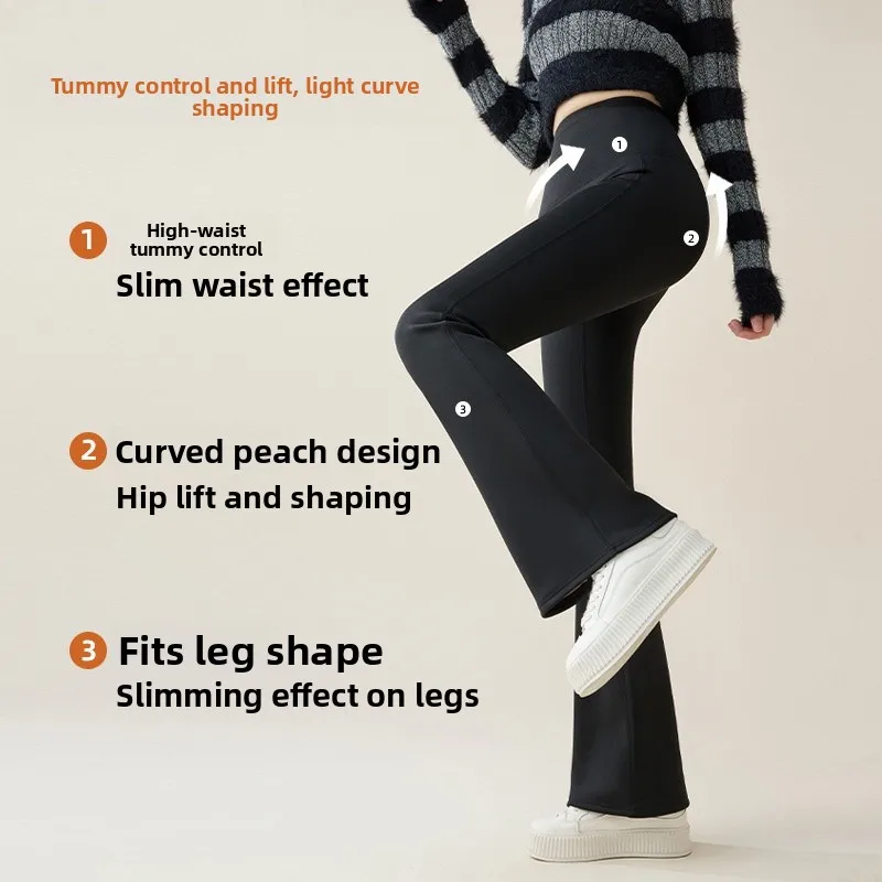 Pantaloni svasati a vita alta Pantaloni da yoga Fce autunno inverno da donna Effetto dimagrante Bot casual vestibilità ampia