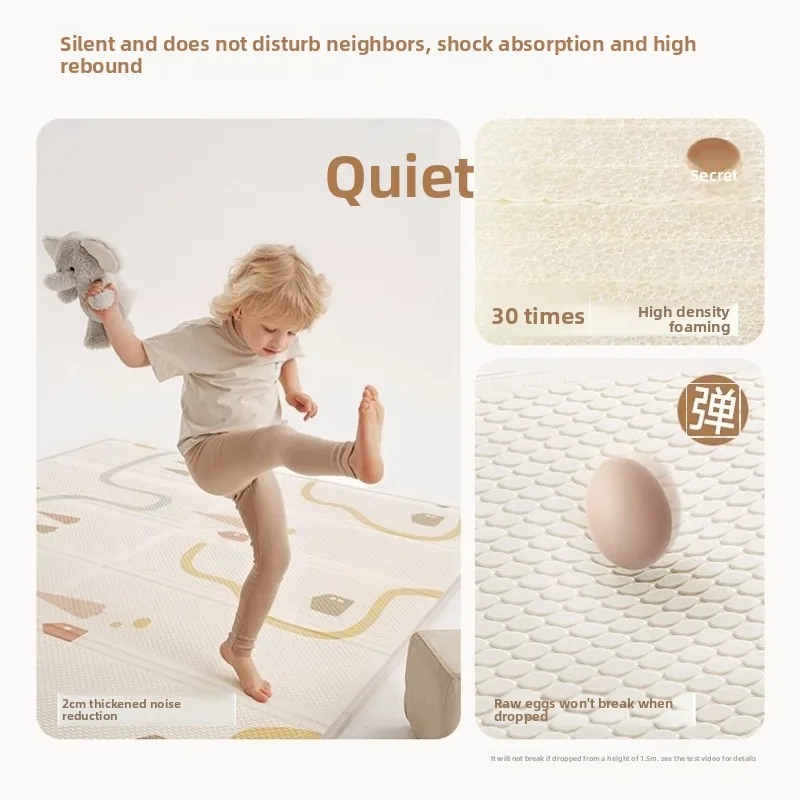 الرضع تلعب حصيرة طوي المضادة للبكتيريا XPE حصيرة للزحف تصميم على الوجهين امتصاص الصدمات وتنفس التعليمية الكلمة حصيرة #4