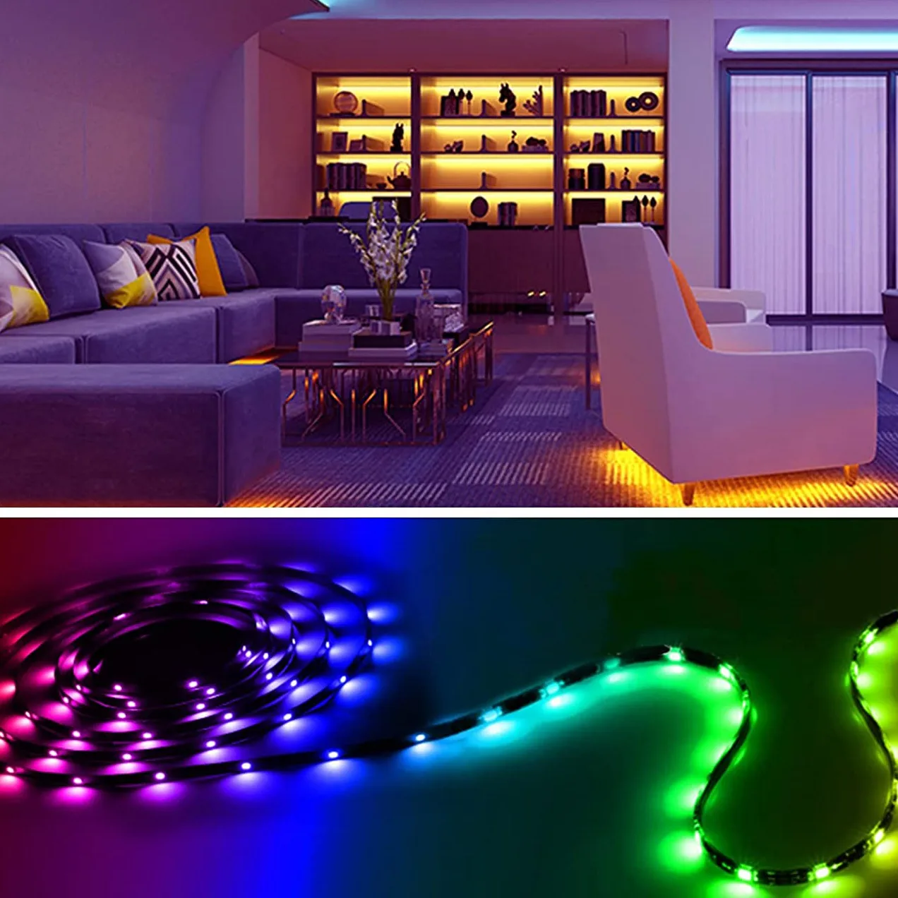 

B69C 32.8Ft LED Lights For Bedroom APP Control Music Color Changing LED Strips Lights For Room Home Decoration