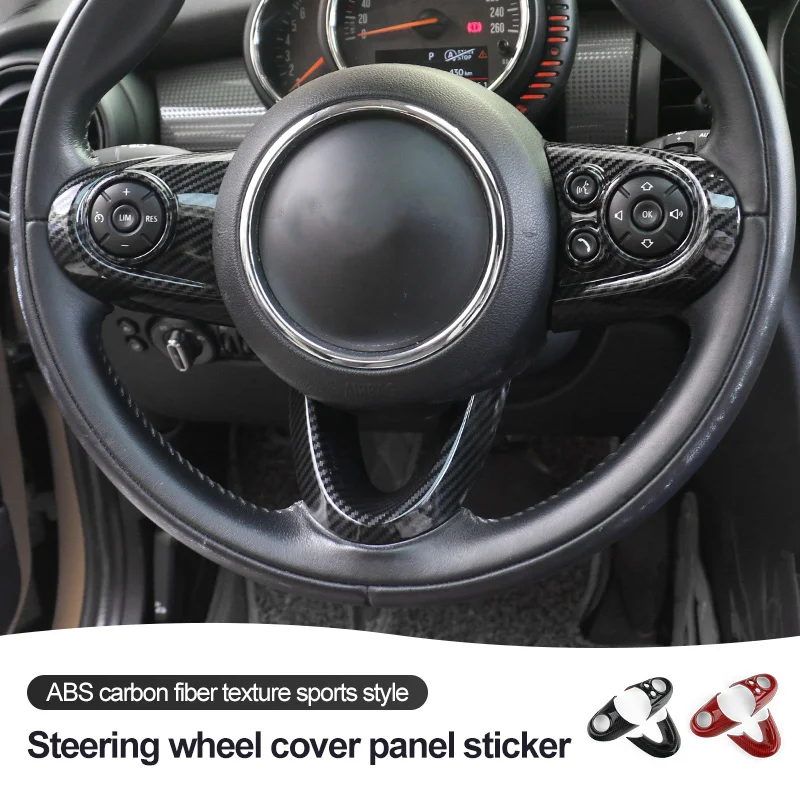 3PCS Car Steering Wheel Cover Carbon Fiber Sticker For  M Coope r F 54 F 55 F 56 F 57 F 60 Styling Interior Decoration