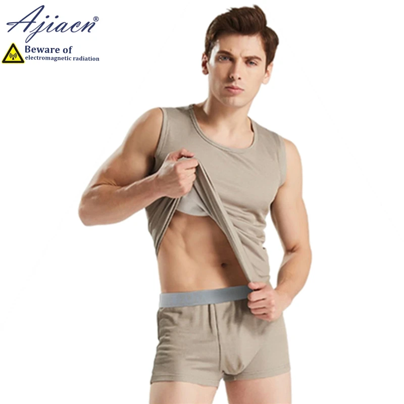 Real anti-radiation silver fiber knitted fabric men\'s underwear Electromagnetic radiation shielding undershirt and underpants