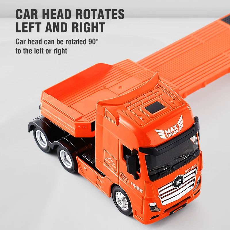 Huina Alloy Car Model Toy for Boys Engineering Vehicle Simulation Container Transport Trcuk Model Collection Childern Gift