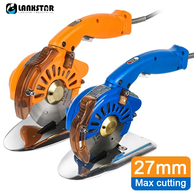 

220V/110V Electric Scissors Handheld Round Blade Cutting Cloth Machine Max Cutting 27mm Silent Industrial Electric Round Knife