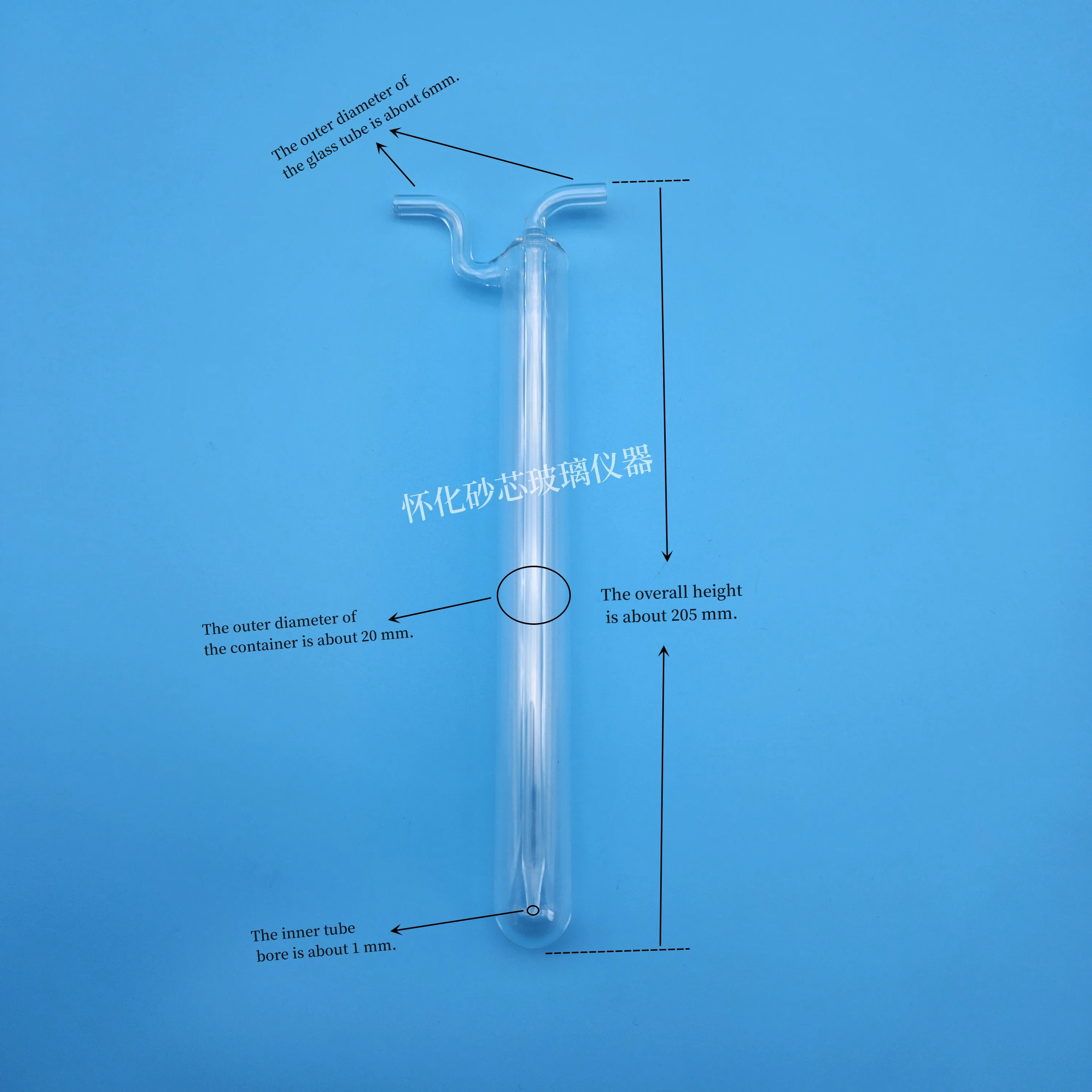 The solid sealed gas absorption tube for the determination of toxic gases is made of high borosilicate glass material.