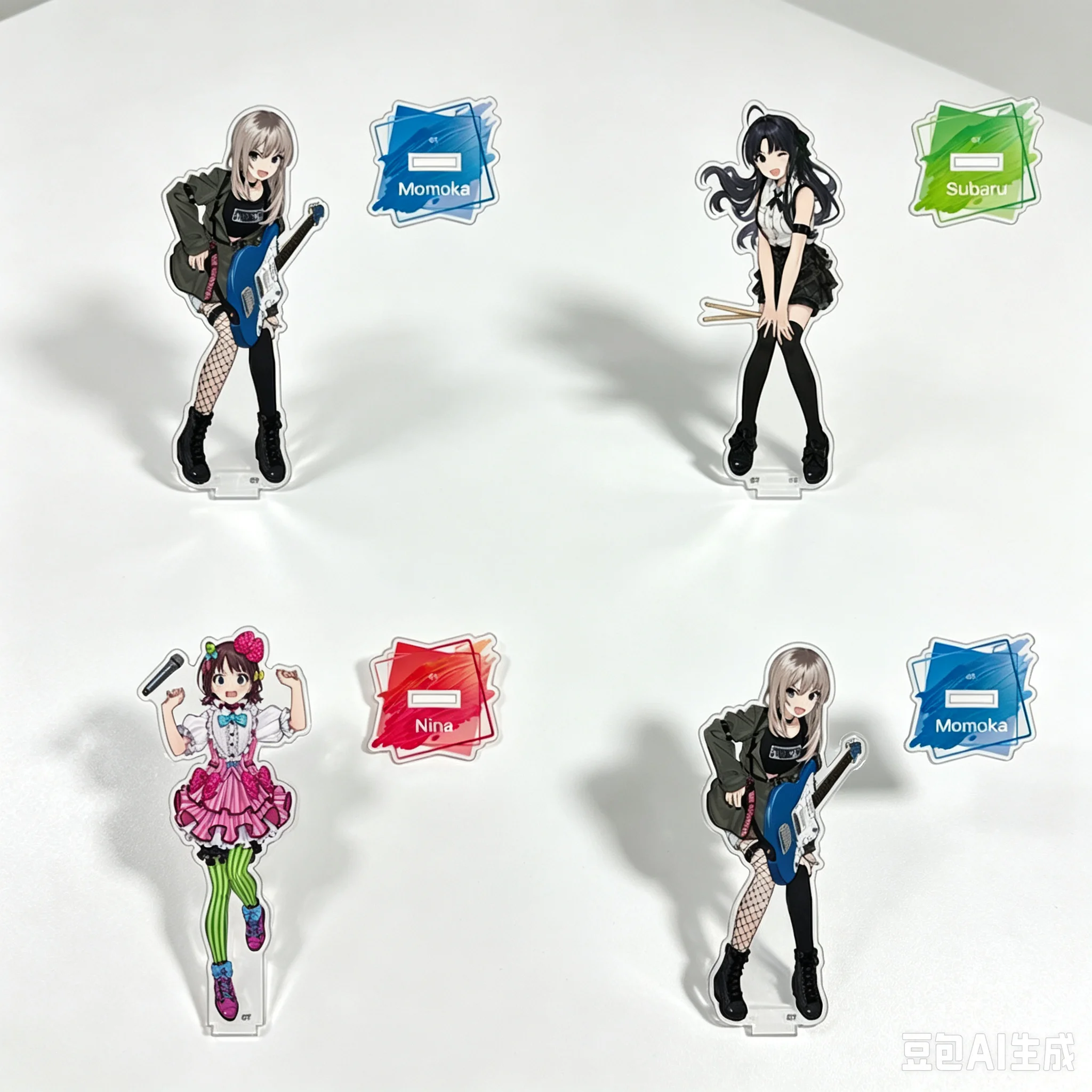 15cm Anime Acrylic Stand Model Girls Band Cry Bookshelf Decoration Products High Definition Images Bookshelf Decoration Keychain