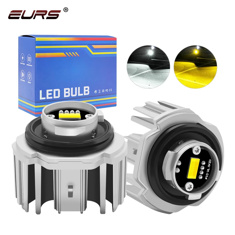 EURS New L1B LED Car Fog Lights LW5B Reverse Lights Backup Lamp White Yellow Plug and Play Auto Fog Lamp Bulbs For Toyota Honda