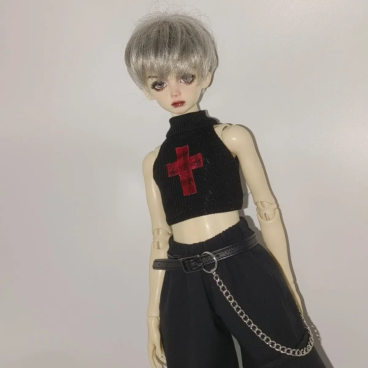 

(Customized) 1/4 Doll's Clothes Suit for 45cm Bjd Doll Work Pants,Sleeveless Top,Belt Doll Accessories Dress Up Toys,no Doll