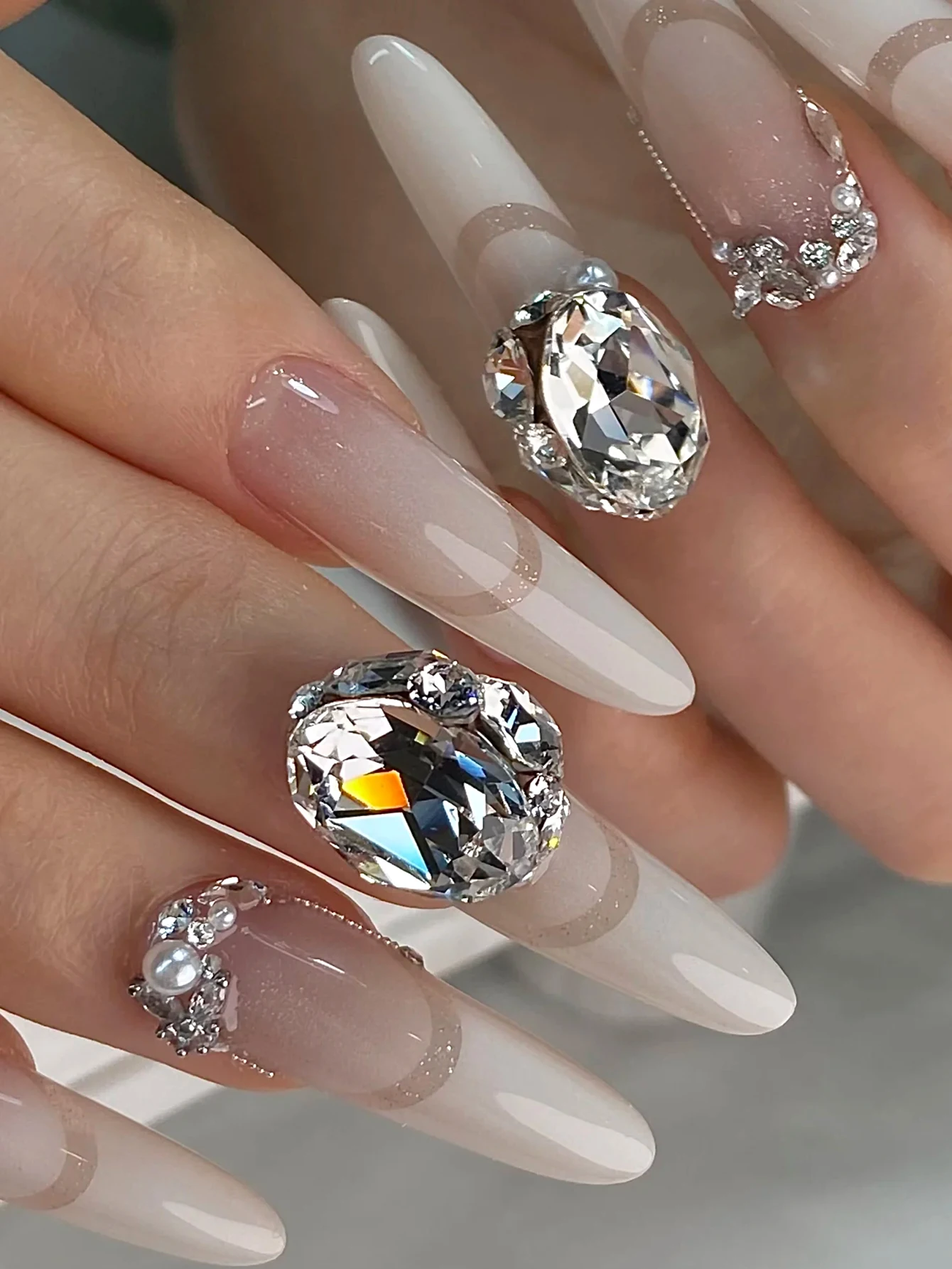 10pcs Nail Art Nail Charm Nail Accessories Luxury Ice Transparent Stacked Diamond Shining Nail Gem DIY Nail Salon