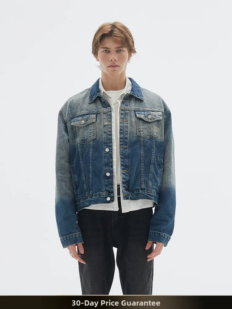 

Джинсовая куртка в американском ретро-стиле, свободного кроя, с длинными рукавами и воротником, для подростков, осенний сезон