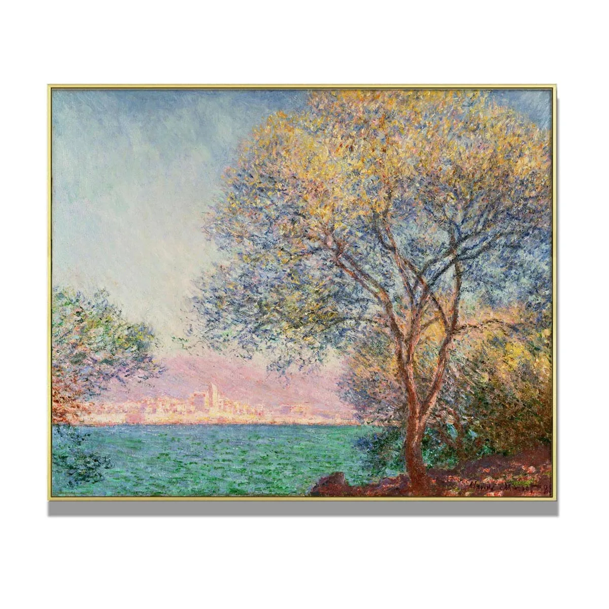 Claude Monet artwork reproduction,Antibes in the Morning,Handmade landscape painting on canvas,luxury wall decoration poster