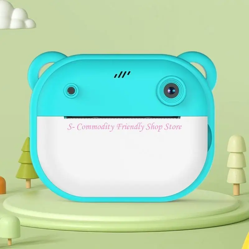 كاميرا رقمية للأطفال بعدسة كرتونية مزدوجة 85AE مع ورق طباعة عالي الوضوح