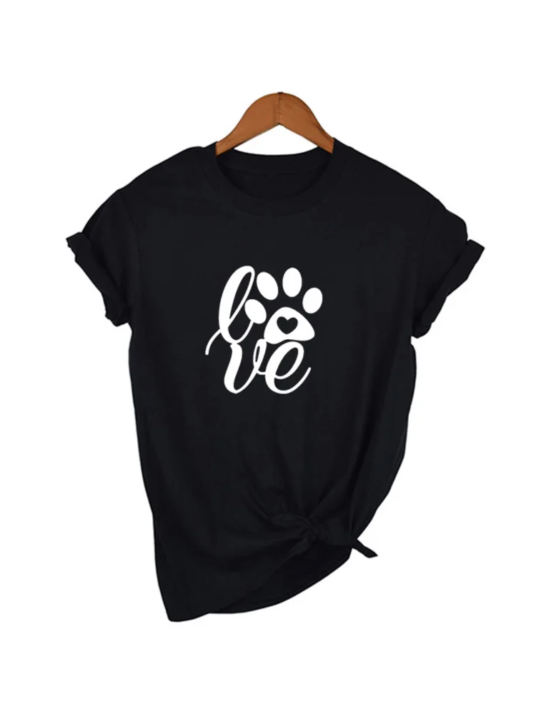 

Love Paw T-Shirt Tee Women Funny Graphic Tshirt Tumblr Aesthetic Clothes Graphic Camisetas Art Girls Tees T Shirts Street Style