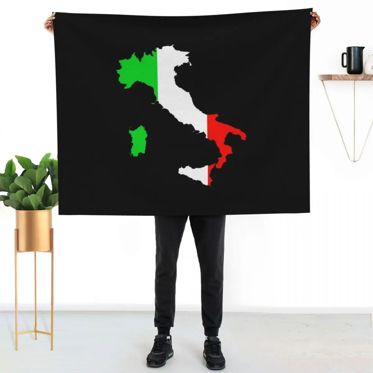 Flag of Italy and Map of Italy Throw Blanket For Decorative Sofa Polar Bed Thin Tourist blankets ands Blankets
