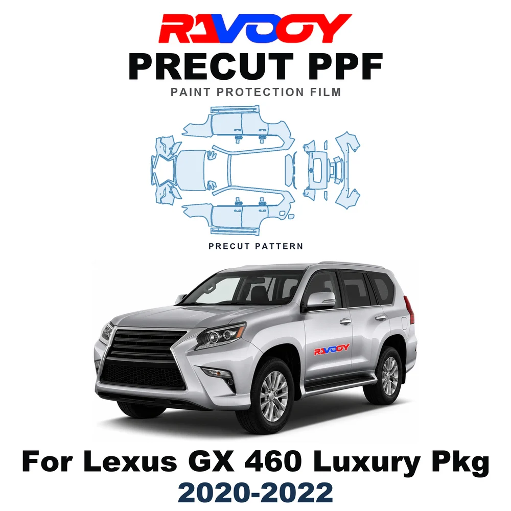 Precut PPF For Lexus GX 460 Luxury Pkg 2020-2022 8.5mil TPU Paint Protection Film Hood Bonnet Bumper Headlight Self-Healing Roof