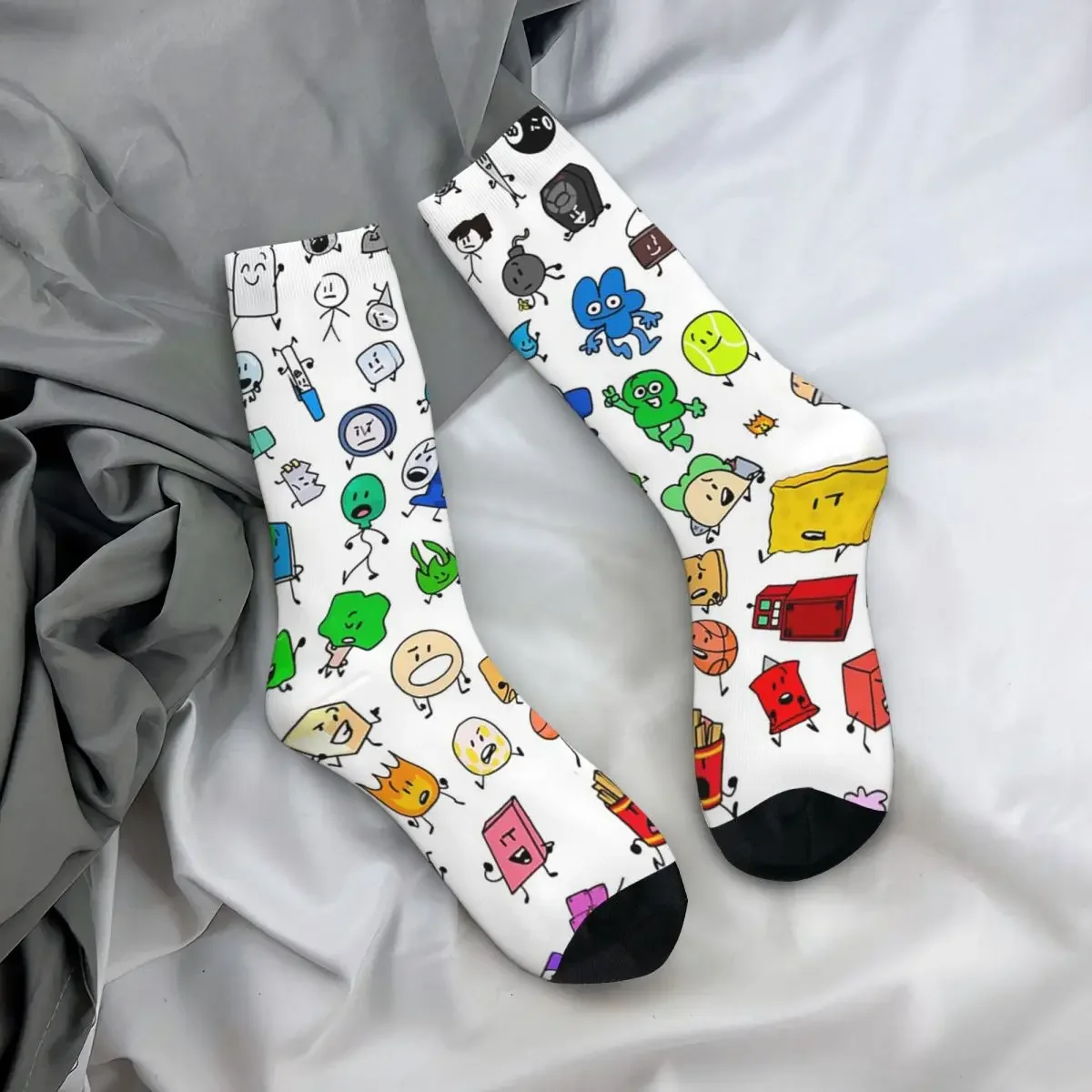 

Носки на все случаи жизни с персонажами BFDI, прозрачные носки в стиле Харадзюку, длинные носки для мужчин и женщин, подарки на День святого Валентина