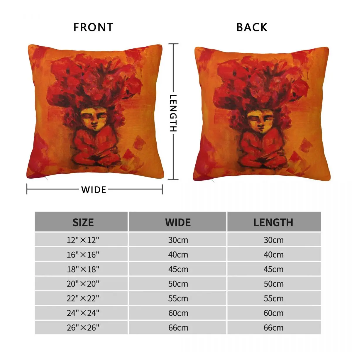 Wunna Jera Trippy Meditation Square Pillowcase Polyester Linen Velvet Pattern Zip Decorative Pillow Case Home Cushion Case