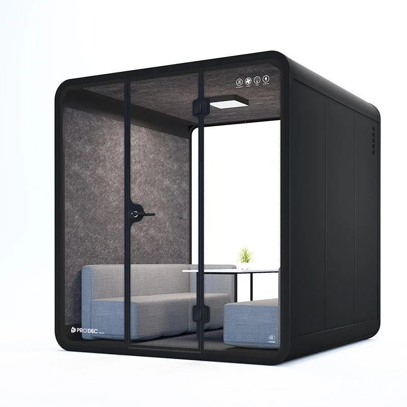 Privacy Acoustic Workplace Office Booth Soundproof Spaces 4 Seater Pods Multi Person Privacy Pods