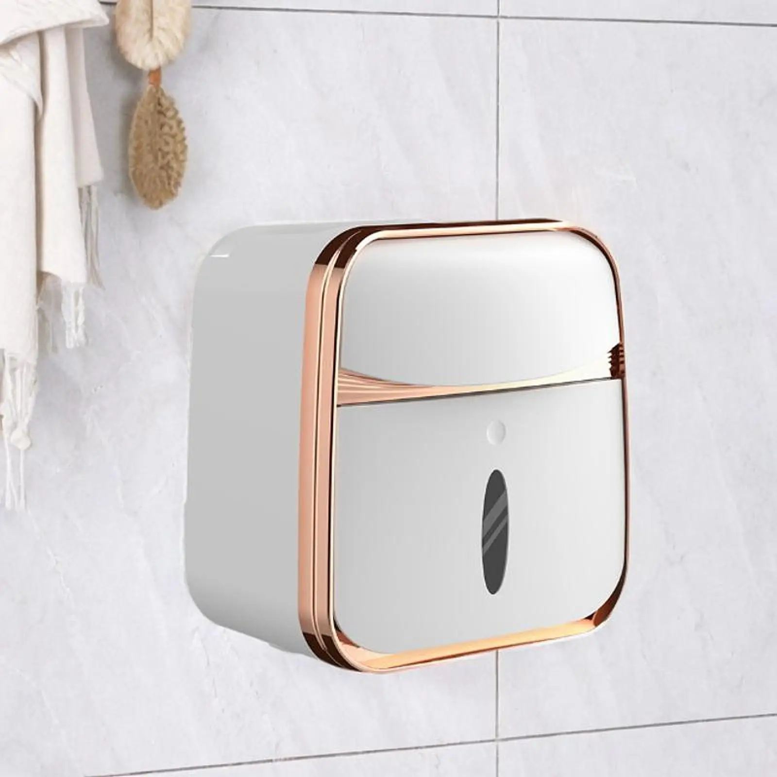 Toilet Paper Holder Toilet Tissue Box Wall Mount Tissue Box Dispenser Bathroom Tissue Organizer Toilet Paper Box for Washroom