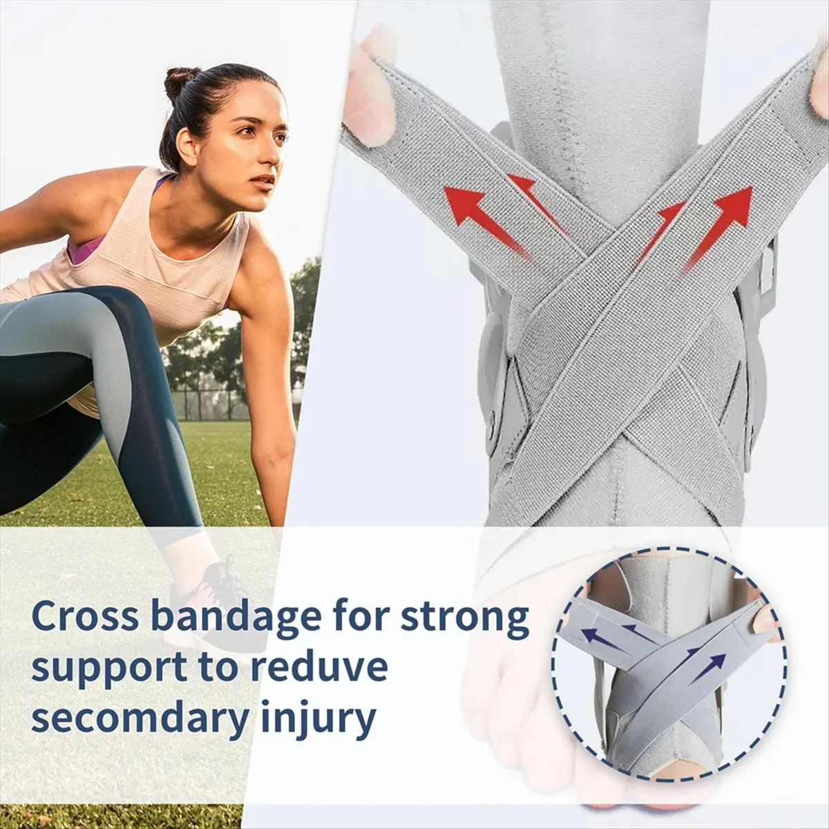 ABNQ Sports Ankle Brace Compression Ankle Brace Basketball and Running Splints for Men & Women, Ankle Splint Stabilizer A