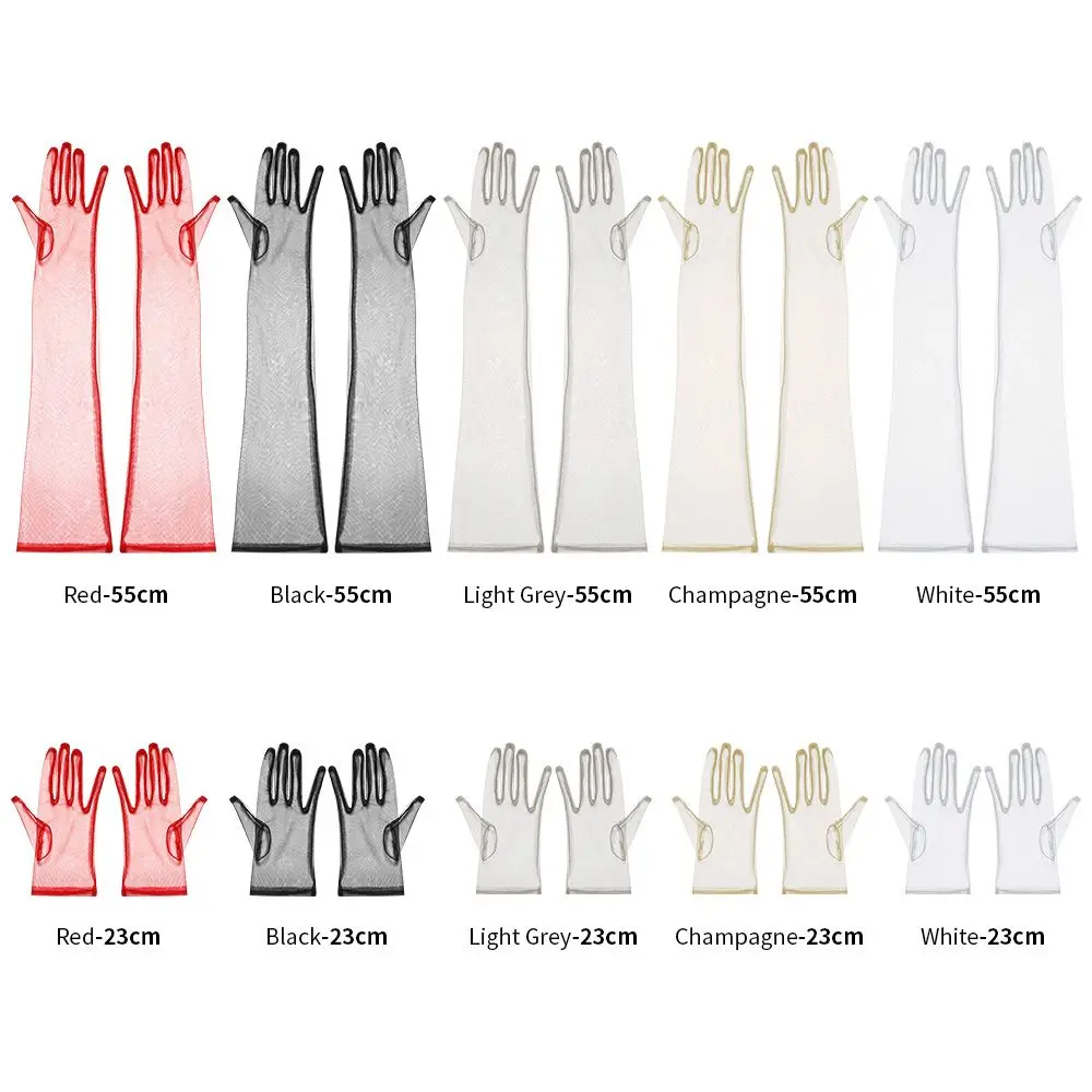 1 ペア新ファッション衣類アクセサリー超薄型ブライダルドレスミトンチュール手袋パーティードレスウェディングブライダル手袋