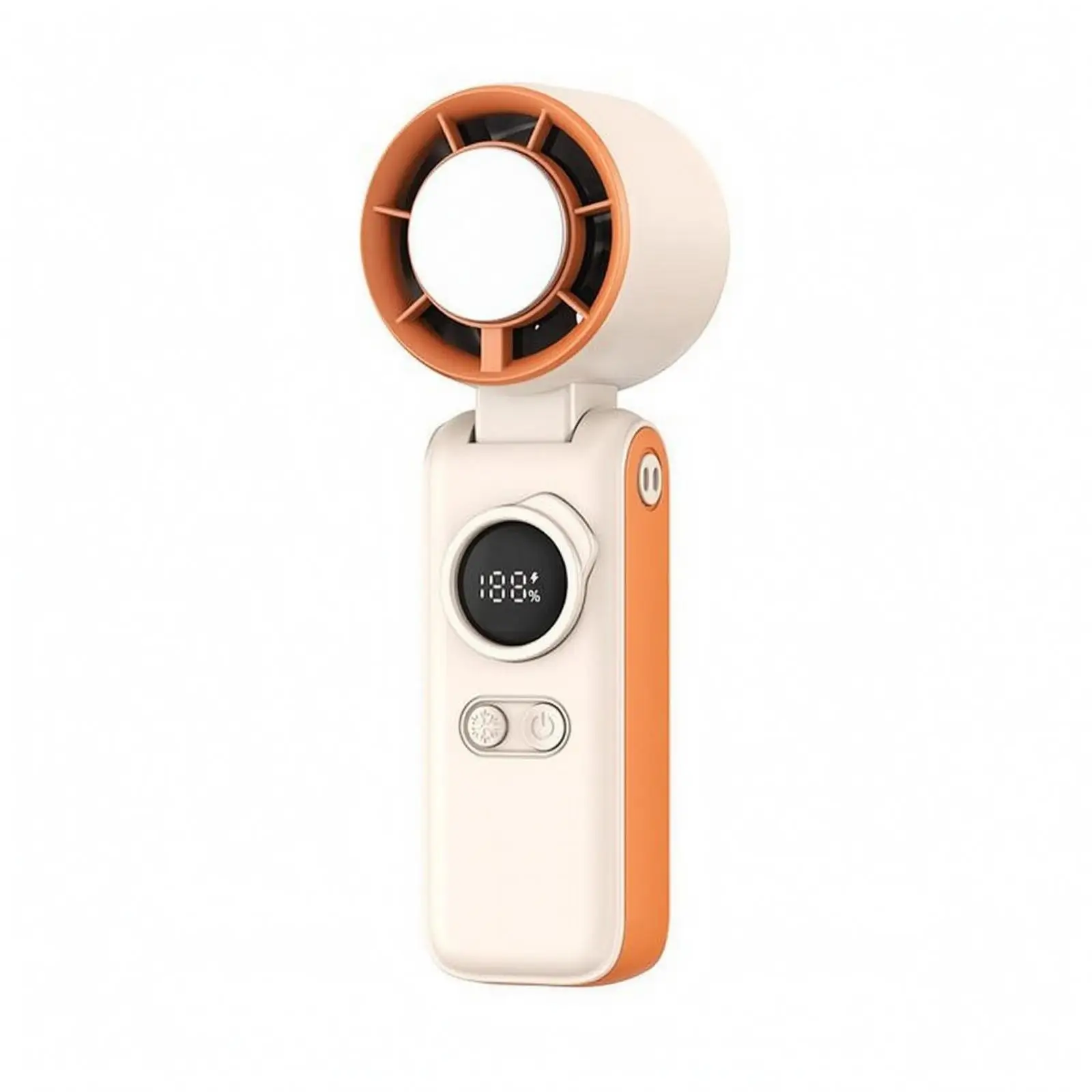 Handheld Folding Fan Control Buttons Digital Handheld Fan Rectangular Body Personal Cooling
