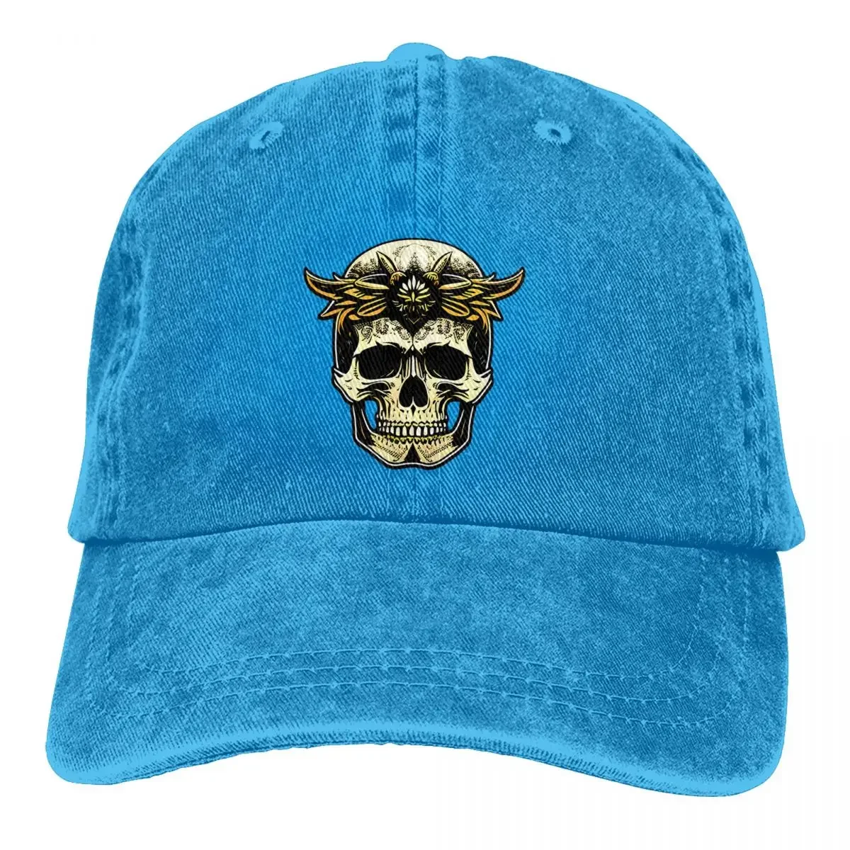 

Hip Hop Funny Men's Baseball Cap Skull And Gold Trucker Snapback Caps Dad Hat Freemason Gold Square Compass Golf Hats