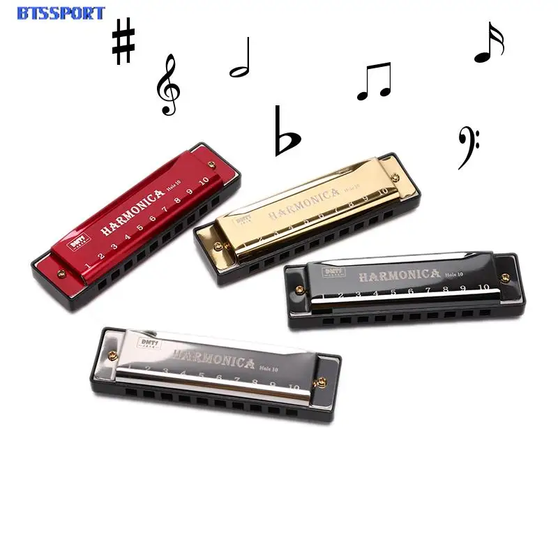 IRIN 10 Hole Harmonica Mouth Organ Puzzle Musical Instrument Beginner Teaching Playing Gift Copper Core Resin Harmonica