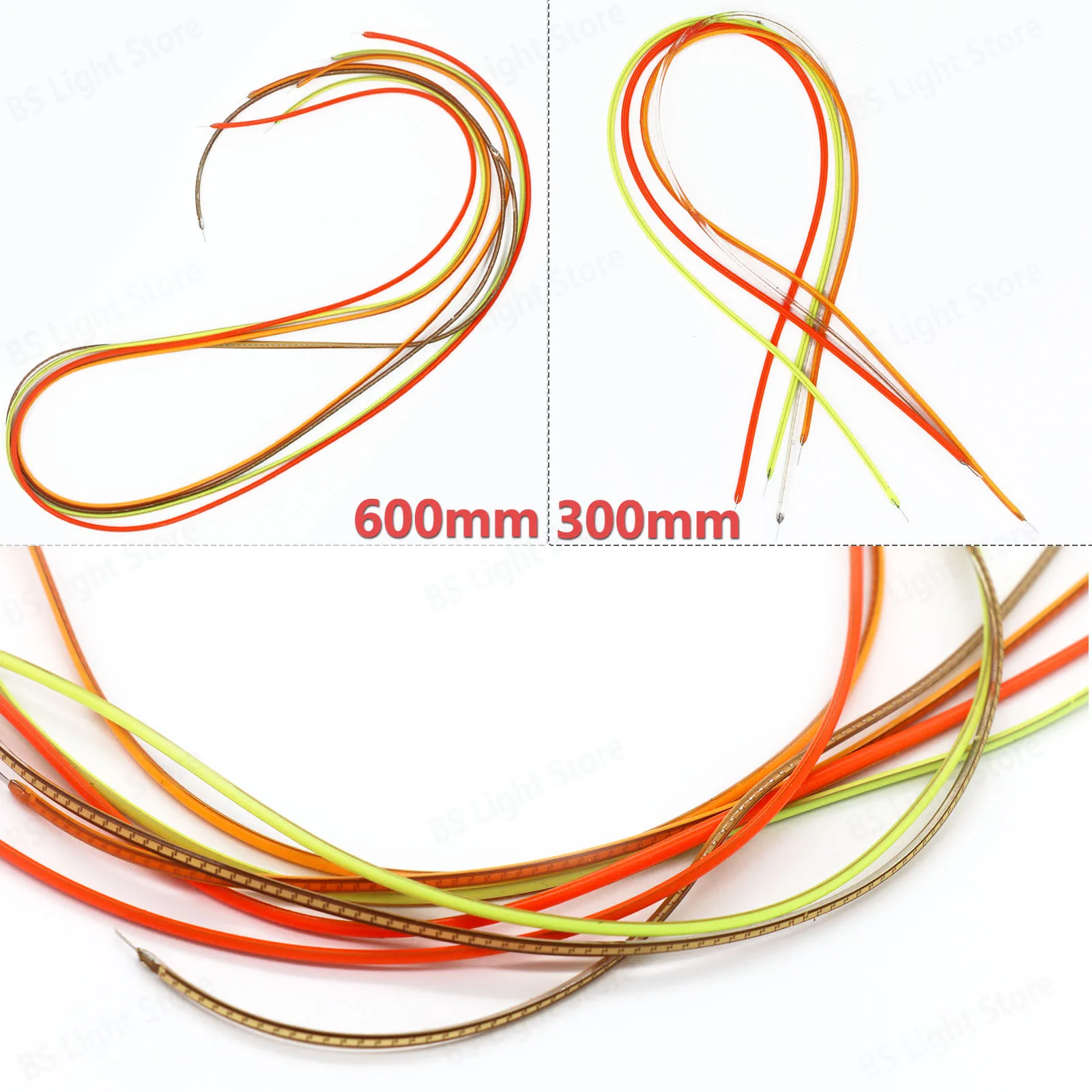 1pcs Dc12v or 24v LED Filament 300mm 600mm Retro Edison Bulb COB Filament Lamp Parts LED Diodes Flexible Filament For DIY Light