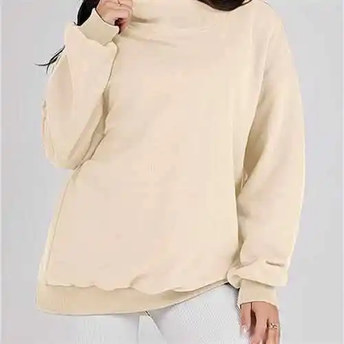 

Свободный длинный женский пуловер, толстовка Turtlene, повседневный удобный хлопковый топ на все сезоны, модный базовый топ