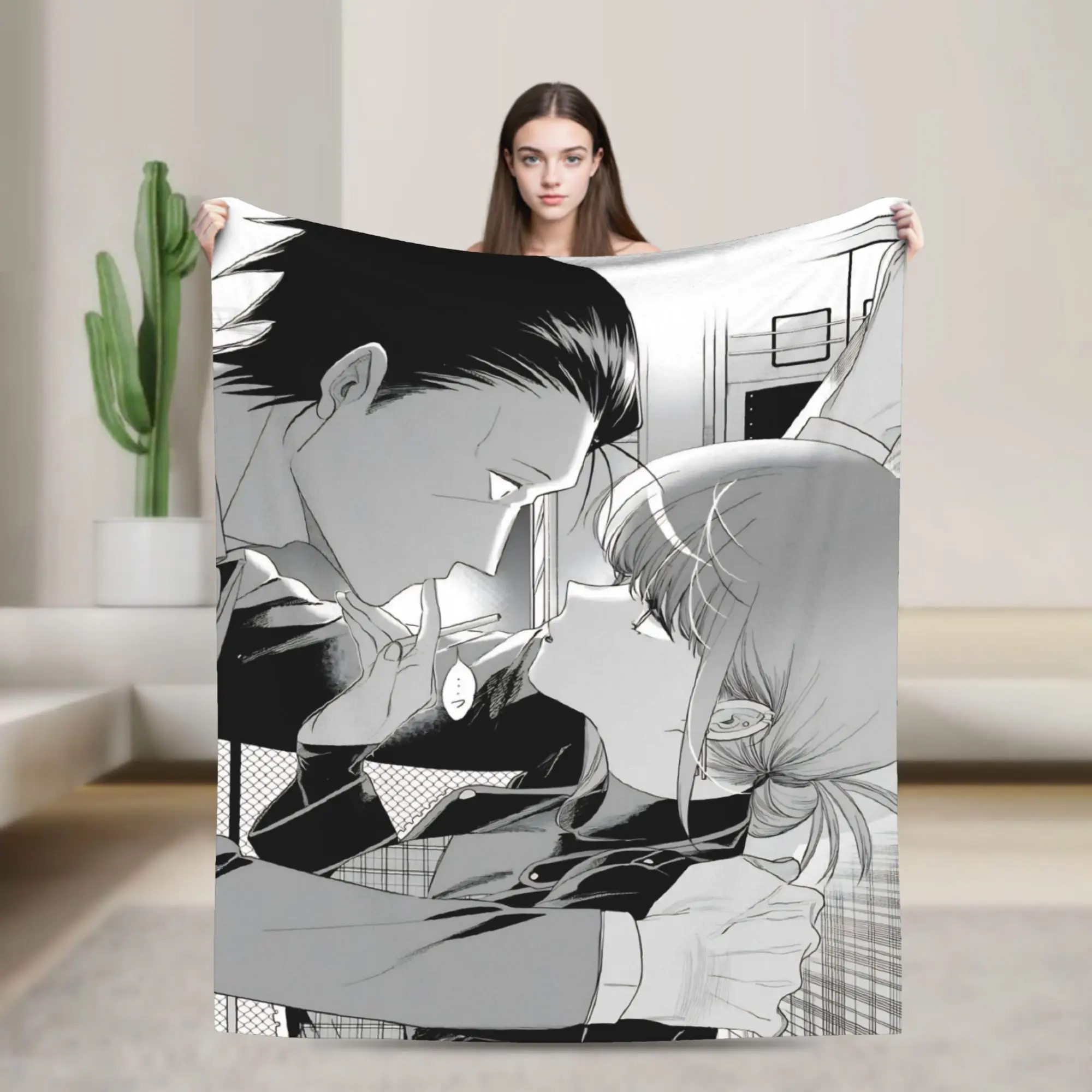 Smoking Behind the Supermarket with You Blankets Flannel  Comfortable Lightweight Thin Throw Blankets for Sofa Plush Thin Quilt