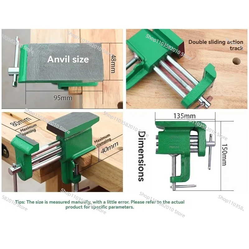 Table Bench Vise with Large Anvil, Multifunctional Hobby Jewelers Clamp-On Vise, Mini Hand Tool for Precision Work