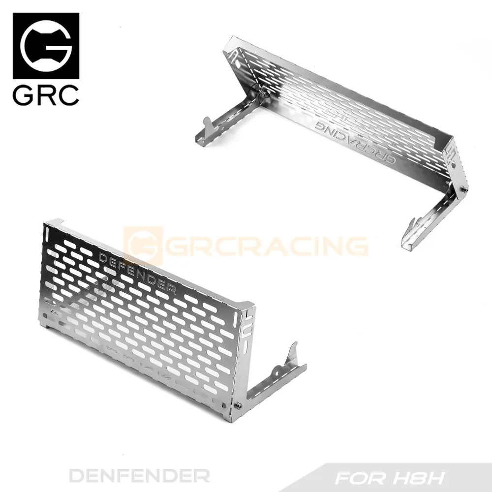 GRC 1/8 Stainless Steel Side Window Foldable Tabletop Tool Table for MJX H8H Defender Upgrade Option Parts #G190PS/PB