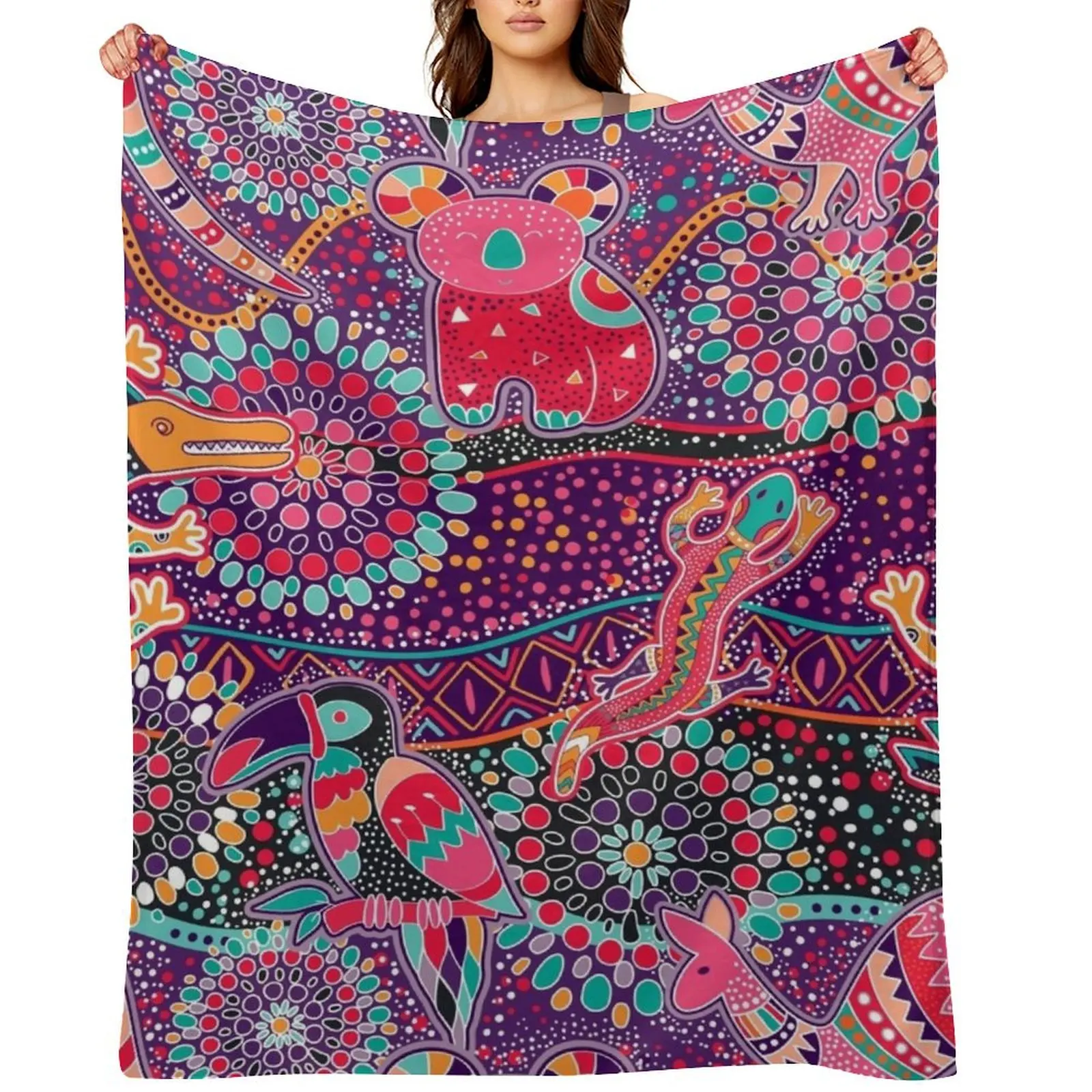 

Australian Dreamtime Throw Blanket Custom Nap Soft Beds Soft Blankets