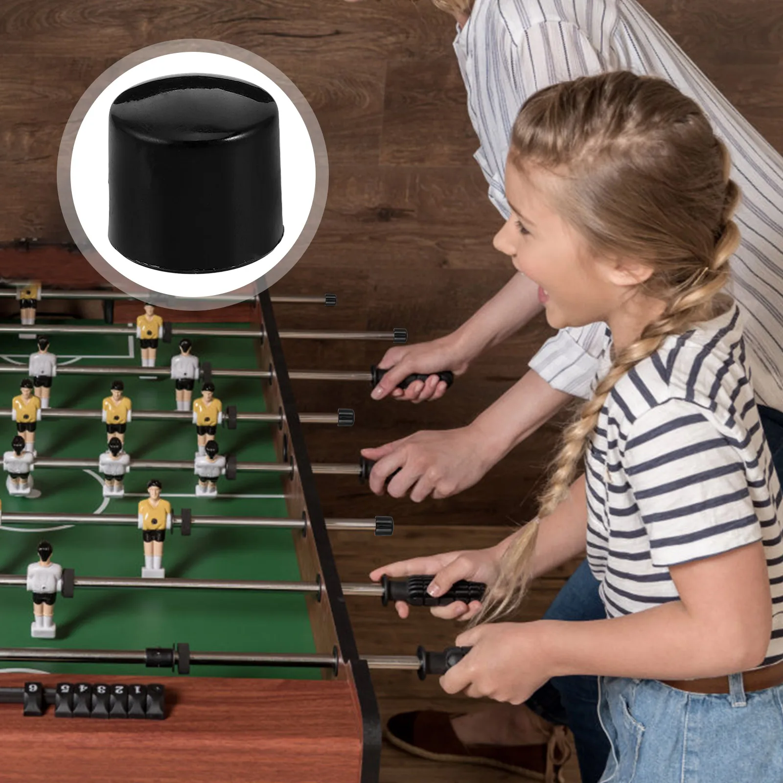 

10pcs Caps 8mm Diameter Black Safety End Covers Table Foosball Football Table Parts End Caps Parts Accessories Gaming
