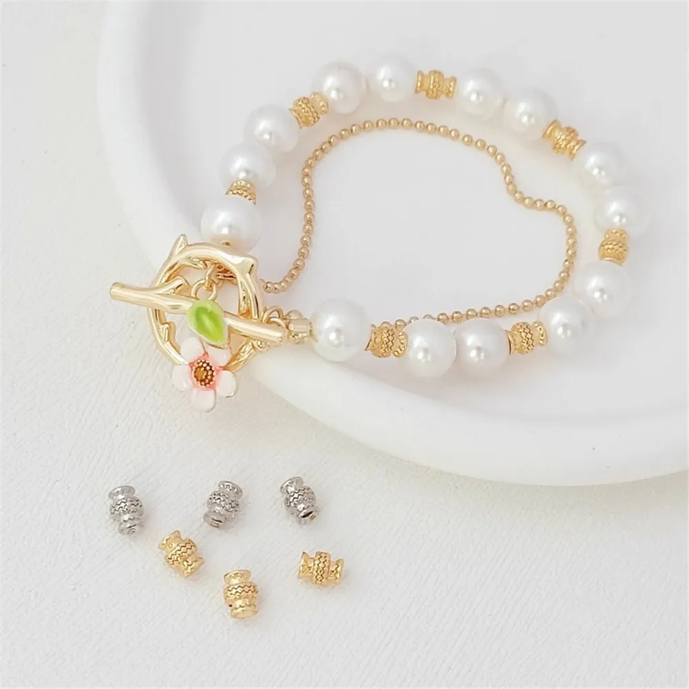 14K Gold-plated Faceted Gourd-shaped Beads and Loose Beads Handmade DIY Bracelet, Vase, Bucket Bead Bracelet with Beads