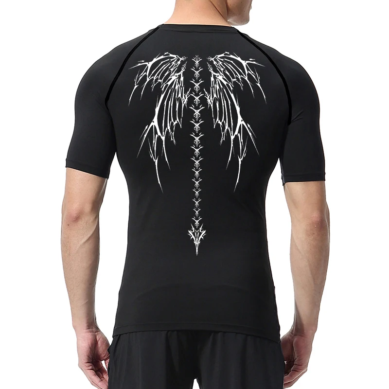 Graphic Compression Shirts for Men Short Sleeve Rash Guard Gym Workout Tshirt Tees Athletic Quick Dry Baselayer Undershirts Tops image 3