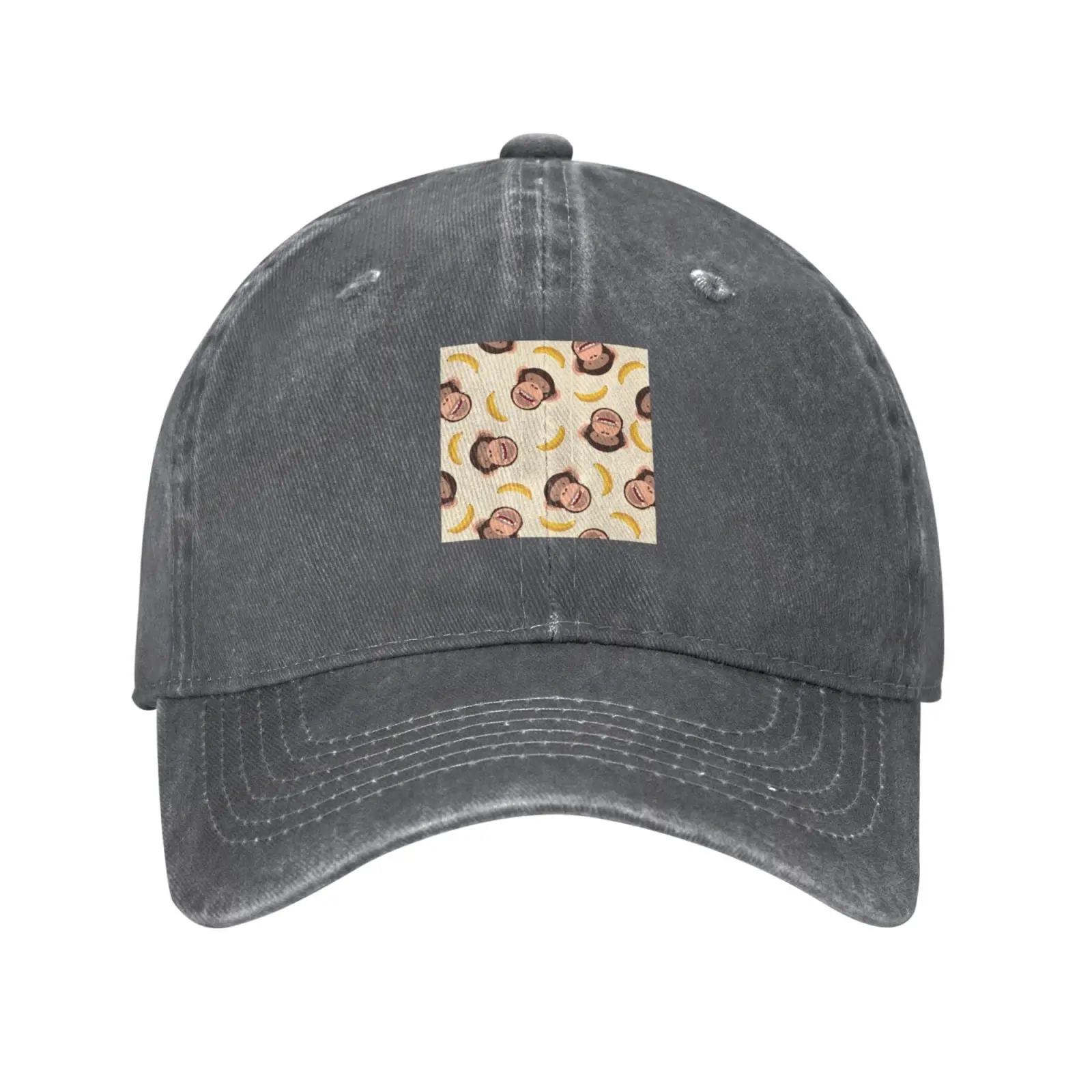 Cute Chimpanzee Head and Banana Seamless Pattern Baseball Caps Unisex Cowboy Hat Casquette Cap Vintage Adjustable Fashion