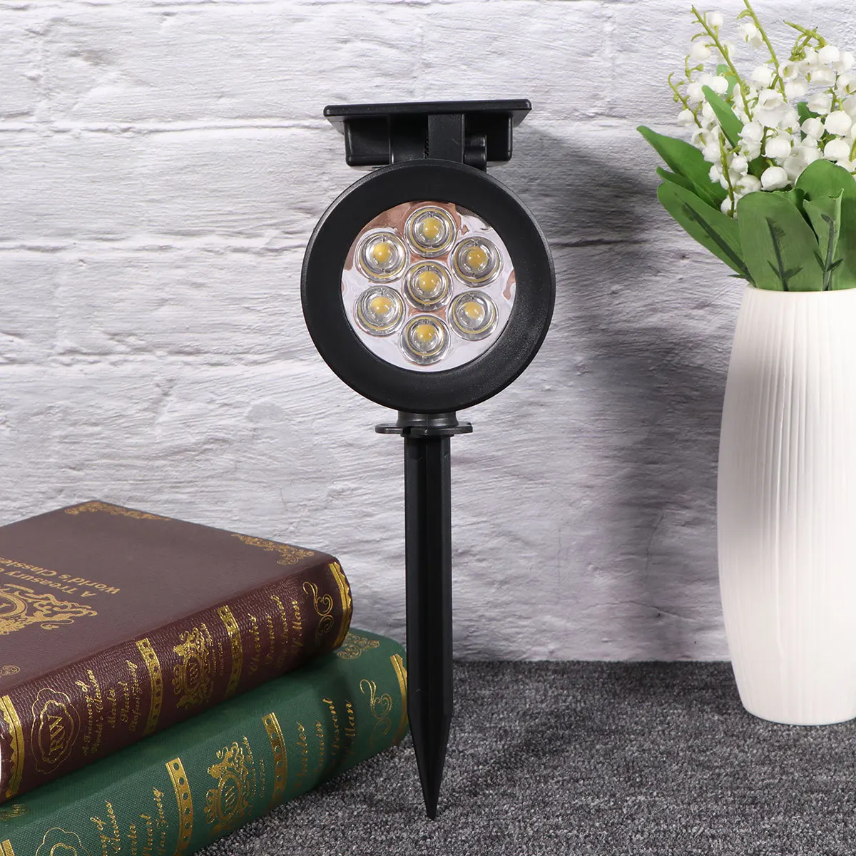 

Solar Garden Light 5W 7 Led Waterproof Landscape Lamp For Outdoor Pathway Yard Deck Fence Wall Mount Ground Plug Warm