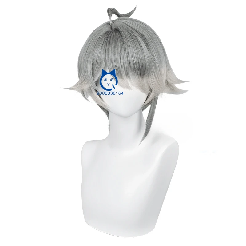 Alhaitham Cosplay Wig game Genshin Impact 30cm Short Gray Wig Cosplay Anime expo comic con Wigs Heat Resistant Synthetic Wigs