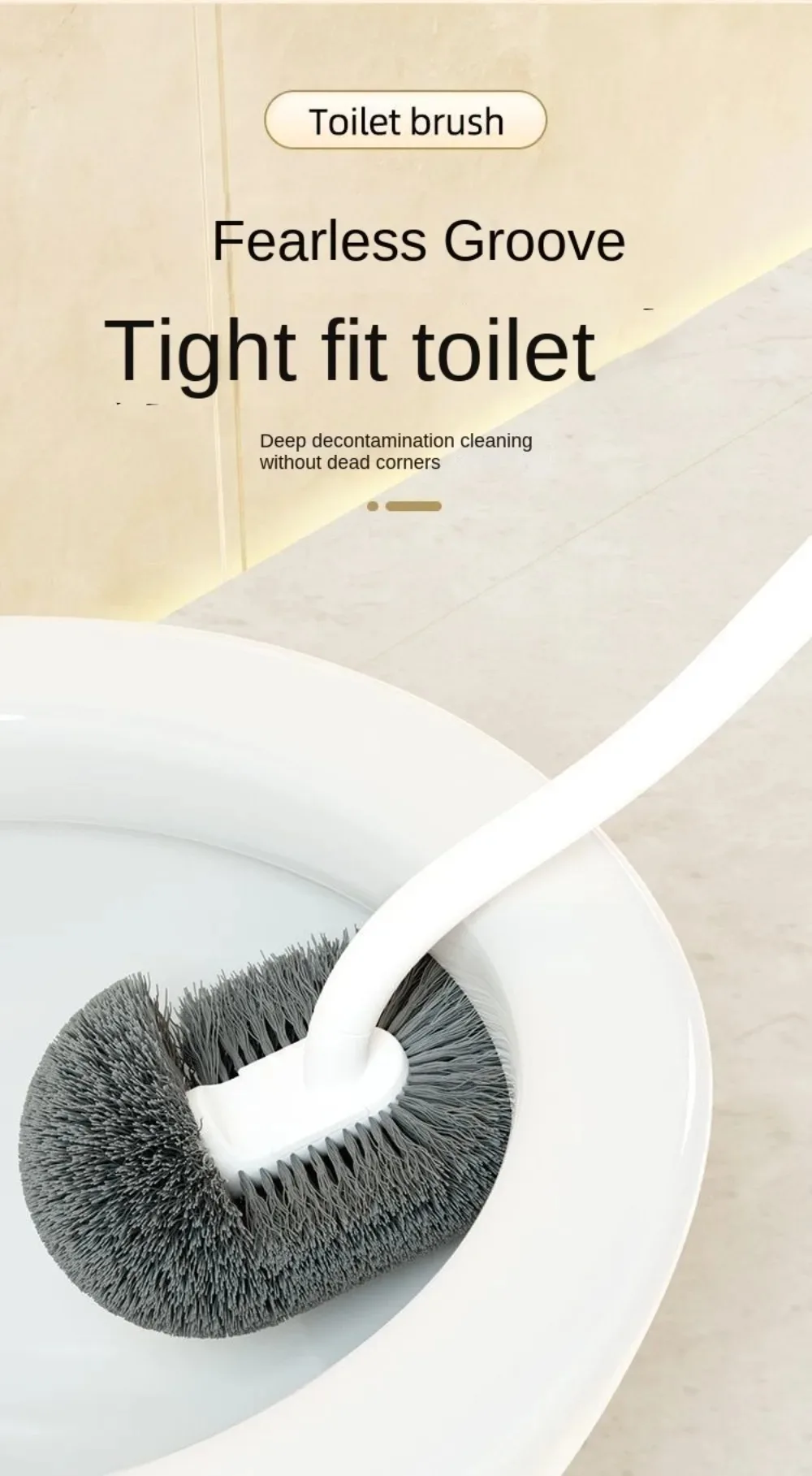 Wandmontierte S-förmige Toilettenbürste Ohne Tote Winkel Langstieliger Eckenreiniger Weiche Borsten Hock-Toilettenreinigungsbürste – Detail 5
