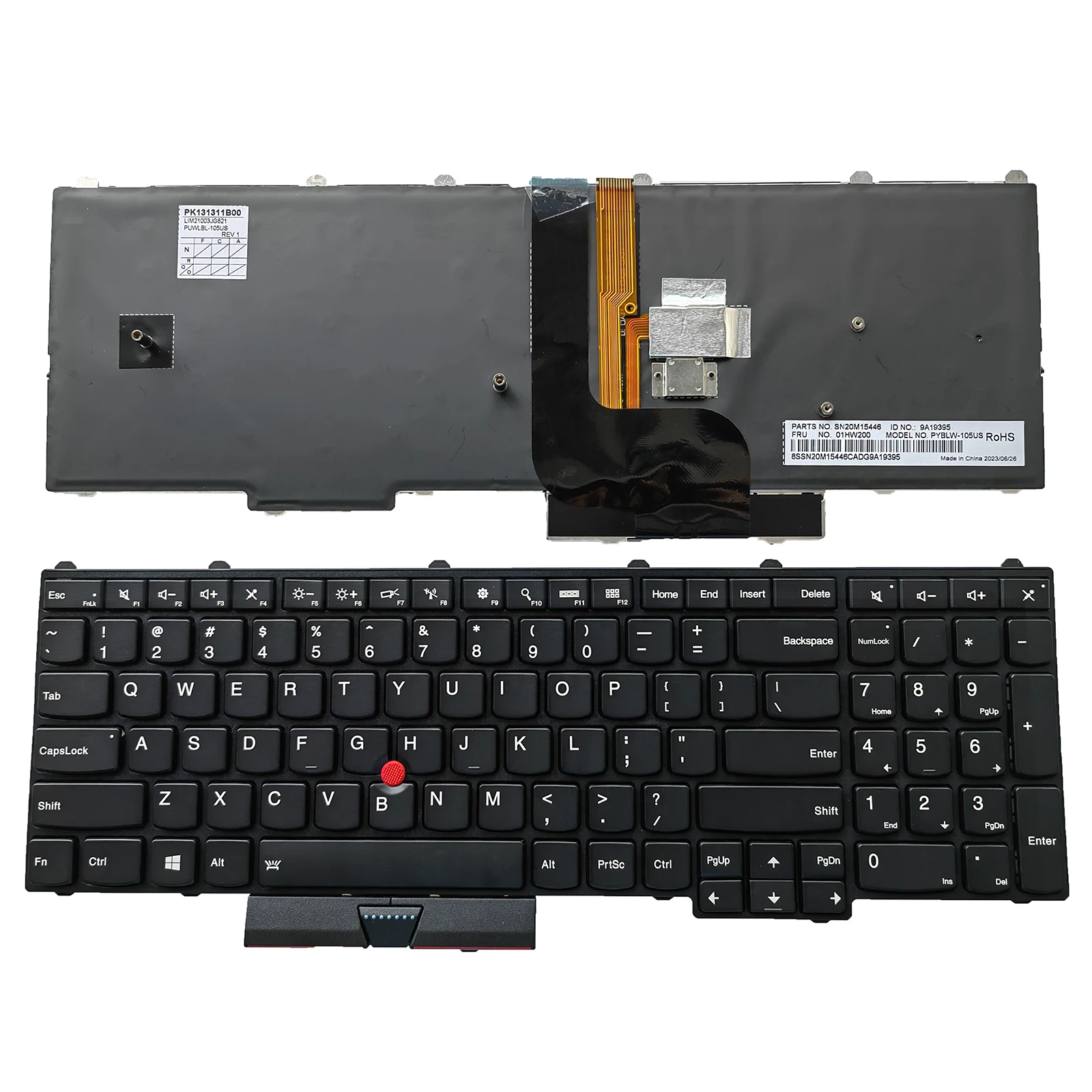 Zamienna klawiatura do laptopa z układem US dla Lenovo Thinkpad P50(20EN/20EQ) P70(20ER/20ES) 00PA329 00PA247