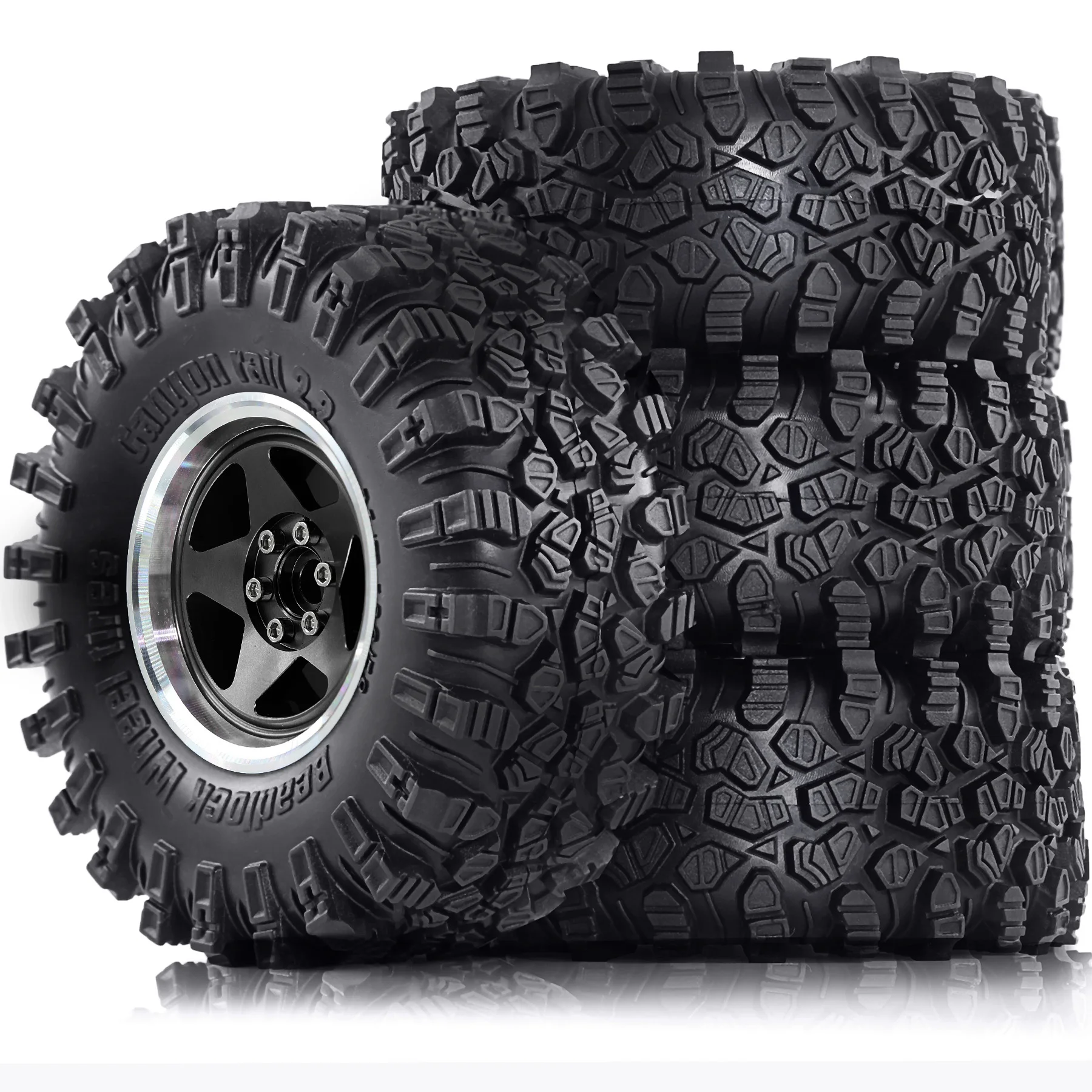 RED SPIDER 4Pcs 2.2 Inch Beadlock RC  Rubber Tire Set 136mm Mud Terrain Tyres For 1/10 RC Crawler TRX4 SCX10 Wraith Off Road Car