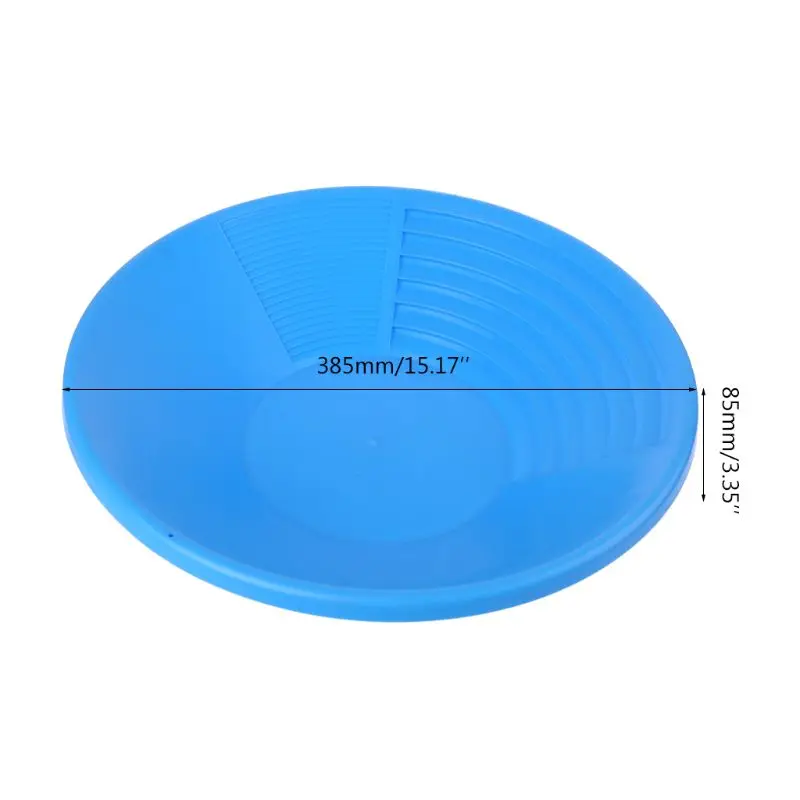 Gold Pan Panning Bowl Duel Riffles Mining Plastic Pan Gold Washing Bowl  Rushing Sifting Classifying Gold Tool Blue