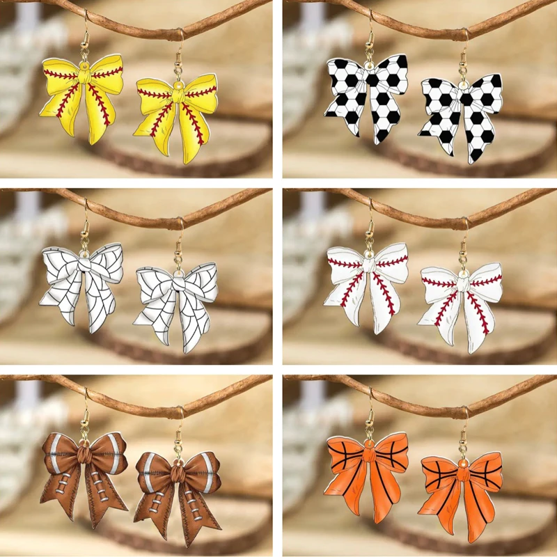 New Cute Animal Earrings for Women Acrylic Frog Bow Pendant Earrings for Girls Fashion Personalized Accessories Jewelry Gift