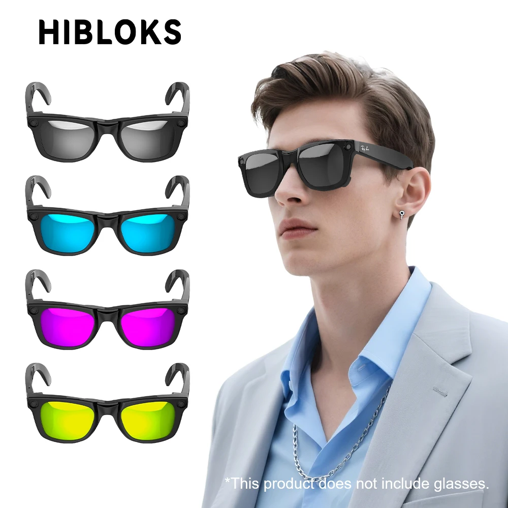Clipe Hibloks para Ray-Ban Meta Wayfarer RW4006/RW4012 GEN2, Clipe para Óculos Inteligentes Padrão, Lentes de Sol Polarizadas Coloridas