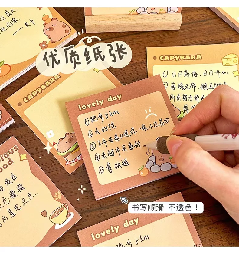 50 Sheets/Set Cute Cartoon Capybara Memo Pad Stickers Decal Sticky Notes Scrapbooking Diy Kawaii Notepad Diary  birthday gift