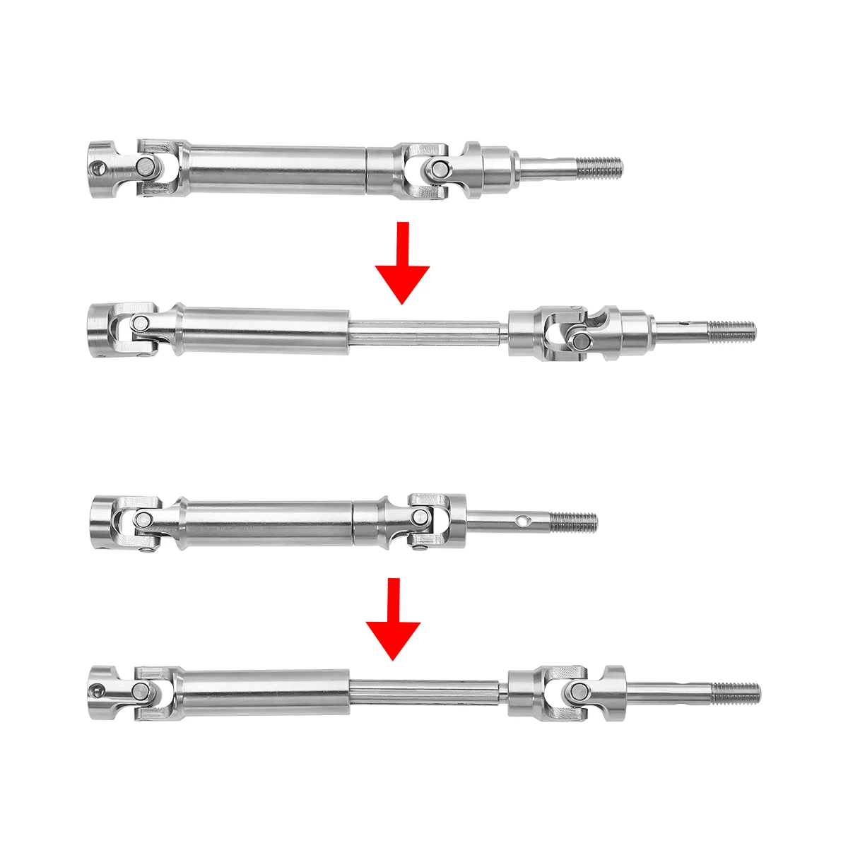 4 szt. Wał napędowy ze stali nierdzewnej uniwersalny wał napędowy do Traxxas 1/10 Slash 4x4 Rustler Stampede Hoss HQ727 gąsienica RC