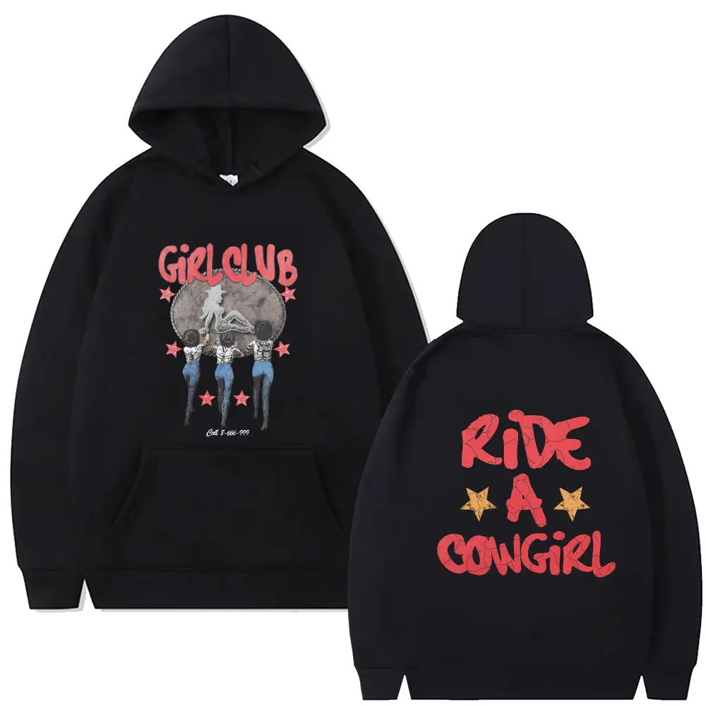 

Girl Club Ride A Cowgirl Hoodie Men Women Clothing Cartoon Art Aesthetic Sweatshirt Male Vintage Casual Fleece Cotton Hoodies